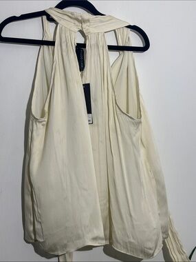 Cream Halter Neck Blouse - Lightweight Sleeveless Top